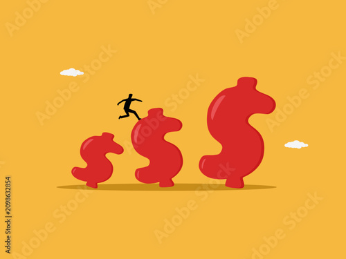 Canvas-taulu Business leaders are stepping onto growing money