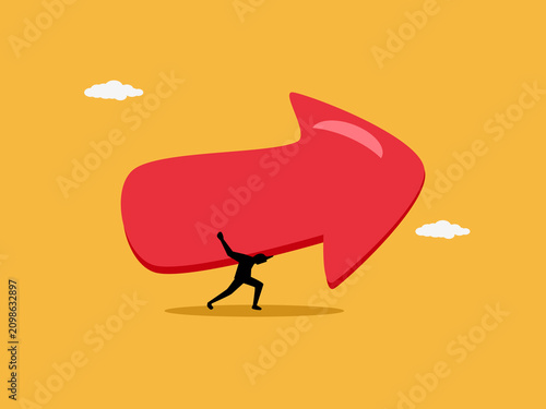 Canvastavla Businessmen strive to carry the arrow of growth.