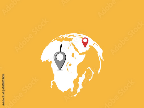 Quadro su tela Business leaders put their pins on the map