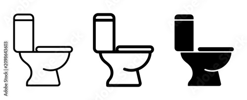 Bild auf Leinwand Toilet Icons Set, Bathroom Fixture Vector Graphics, Sanitary Ware Symbols, Plumb
