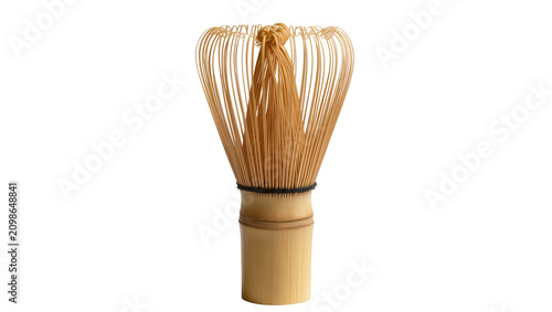 Quadro su tela Bamboo whisk with thin tines and black band, isolated on transparent background