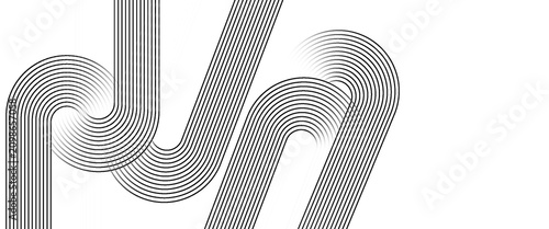 Cuadro en lienzo White geometric abstract background overlapping layers on bright space with line effect decoration