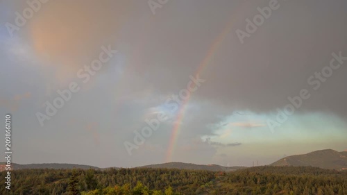rainbow over the field