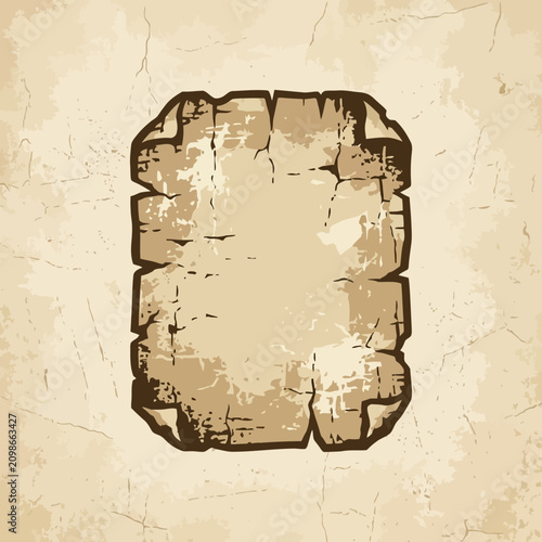 Konstfotografi Ancient stone tablet with cracks on a parchment-like background