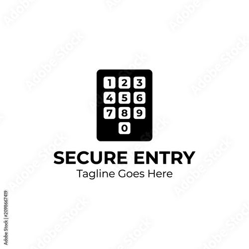 Minimalist keypad logo representing security and digital safety. Ideal for login and verification branding.