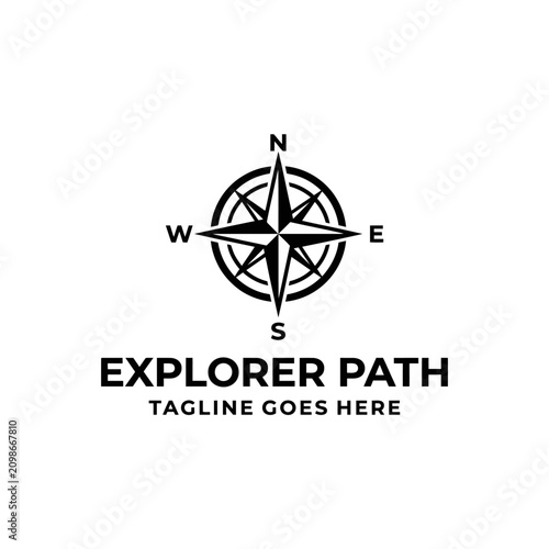Timeless navigation logo for outdoor gear, travel agencies, or exploration-based brands.
