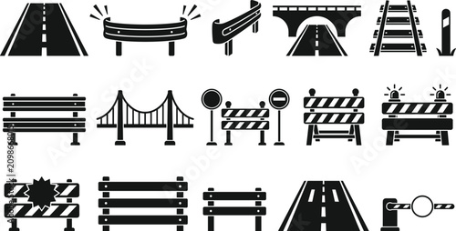 Foto Road infrastructure bridge construction barrier safety and transit highway traff