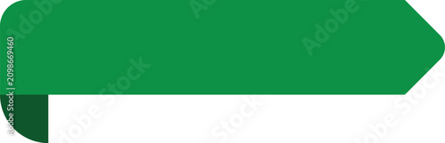 Photos Banner ribbon graphic displays a simple flat green design with a pointed end for effective visual emphasis