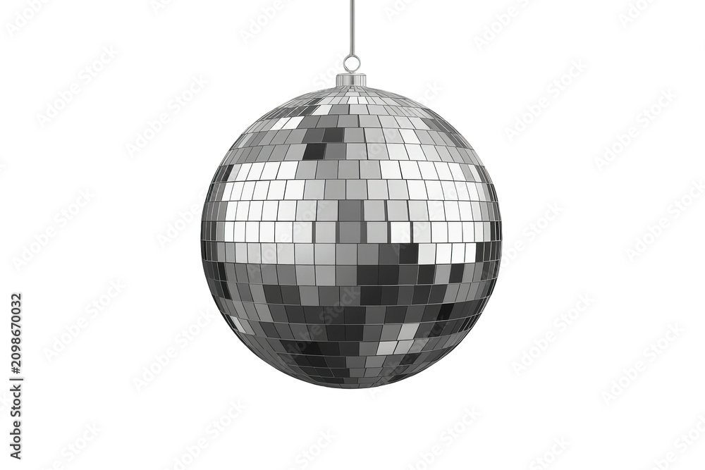 Obraz premium Disco ball shining, reflecting light, creating a party atmosphere, celebrating retro dance music and night club entertainment