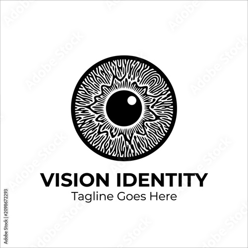 High-fidelity human eye logo emphasizing clarity and insight. Best for ophthalmology clinics, photography, and biometric identification.