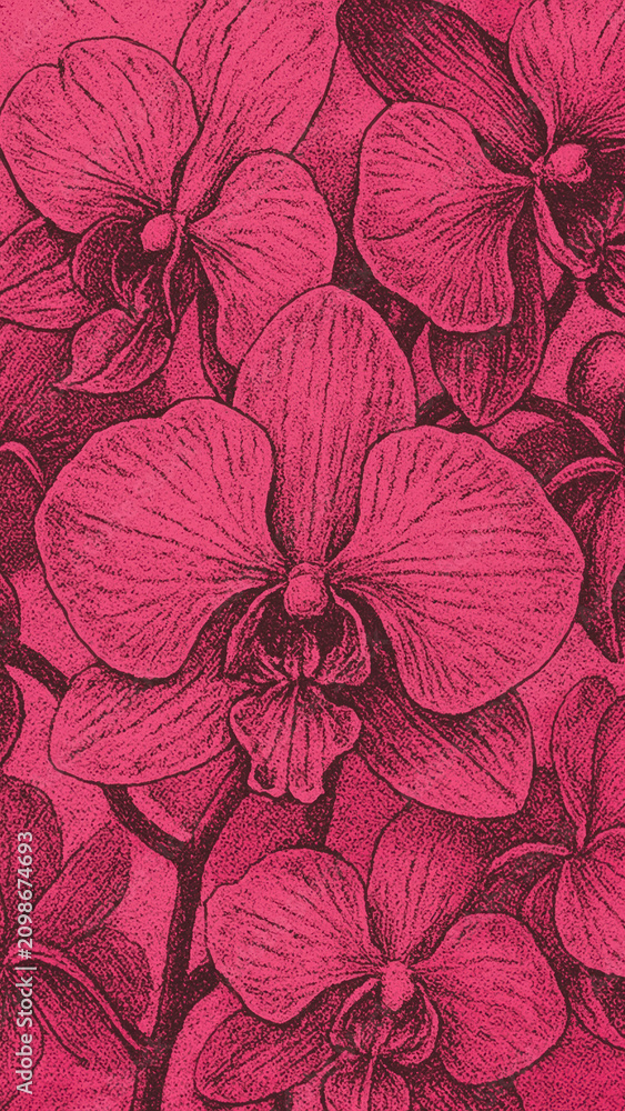 Obraz premium Vibrant orchid floral mobile wallpaper