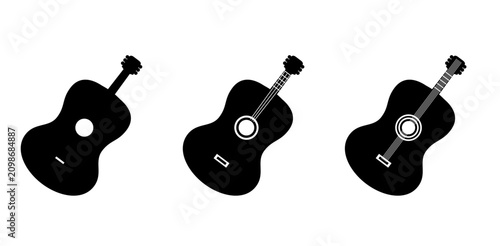 Fotografie guitar silhouette icon collection