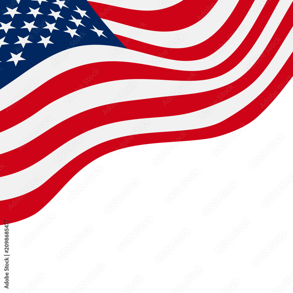 Obraz premium America Flag Wave Corner