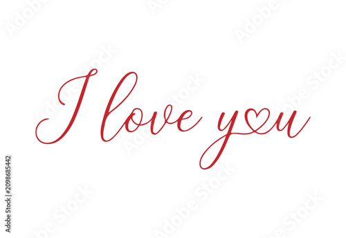 Red i love you text with heart