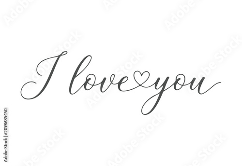 I love you text with heart