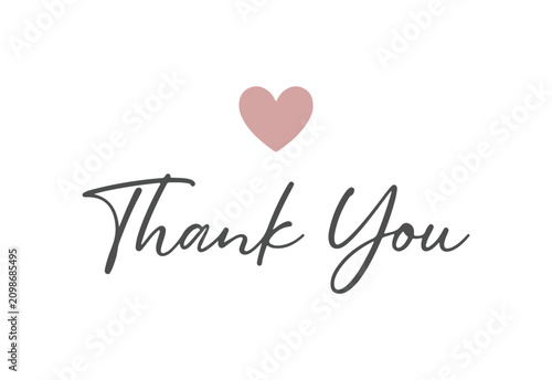 Thank you message with pink heart