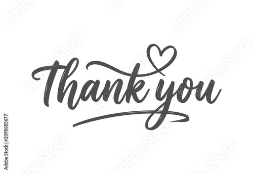Thank you message with heart