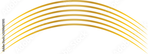 Tableau sur toile Golden arching lines forming an abstract rainbow curve
