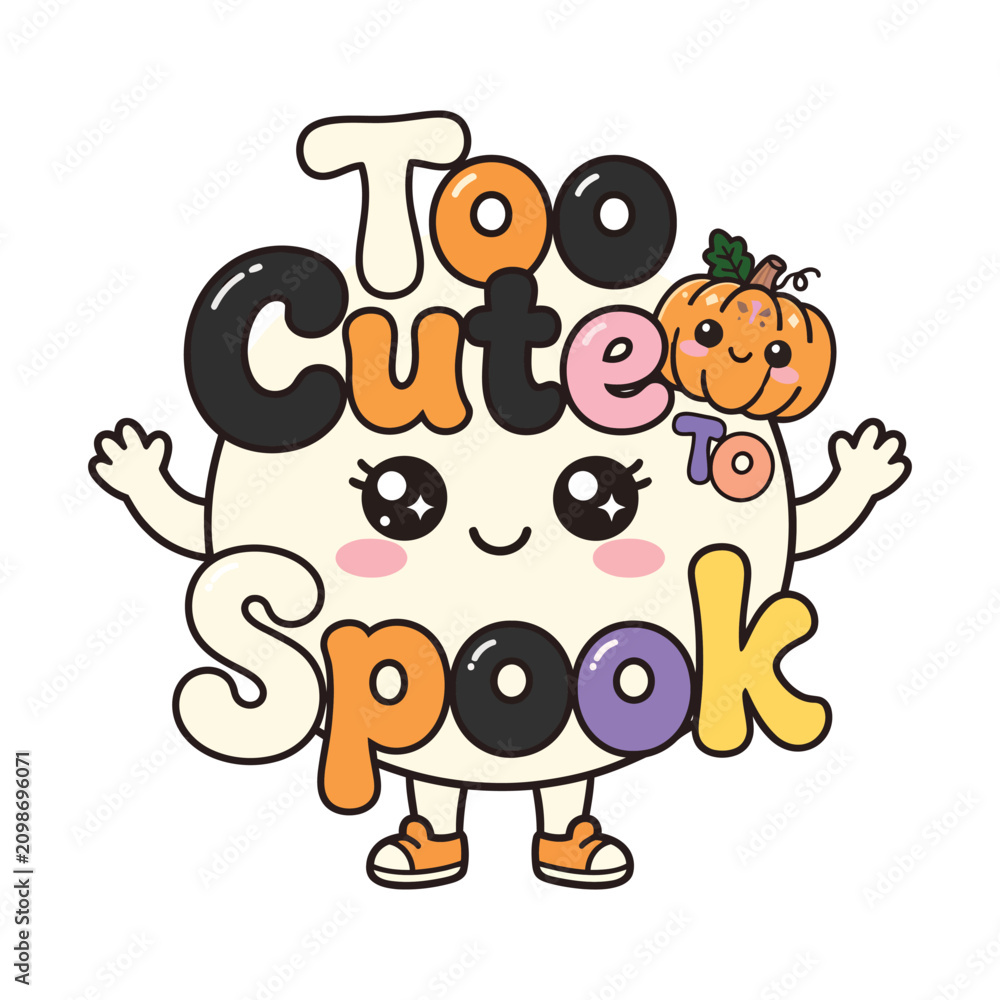 Fototapeta premium Cute kawaii unique designs mascot typography vector illustration