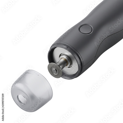 Isolated electric dog nail grinder with diamond bit emery wheel and protective cap, pet grooming tool, painless claw trimming device