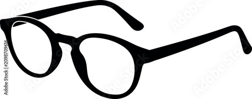 Foto Black eyeglasses silhouette modern round frame design for fashion style and visi