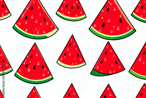 Watermelon Slice Seamless Pattern.