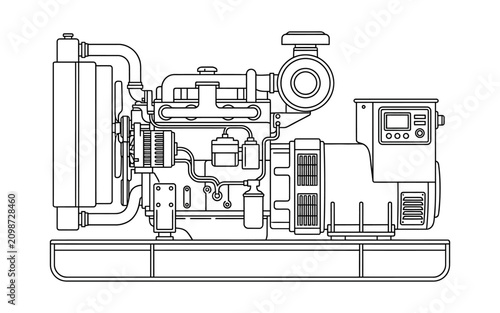 Generator Engine Line Art