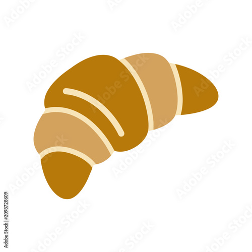 Schilderij op canvas A simple vector illustration of a fresh croissant isolated on a white background