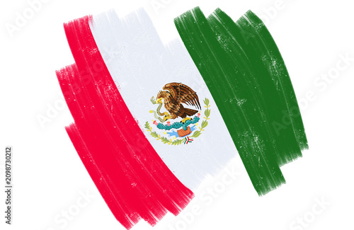 flag of mexico with paint strokes