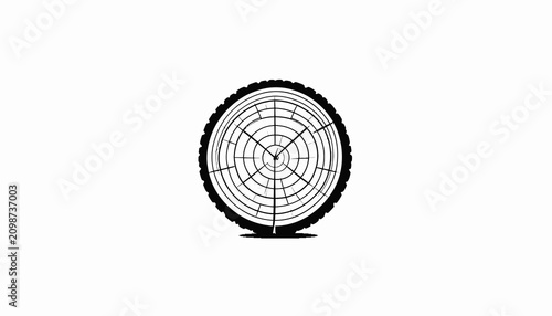 Tableau sur toile Black and white circular fan blade.