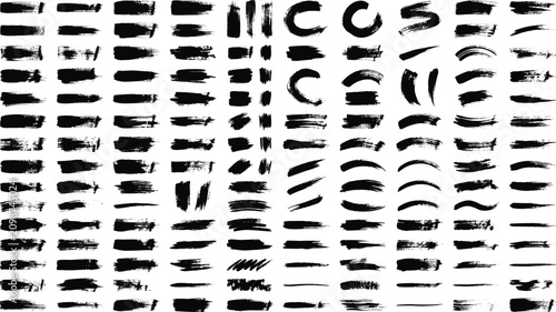Slika na platnu Big collection of black grunge brush strokes and ink textures