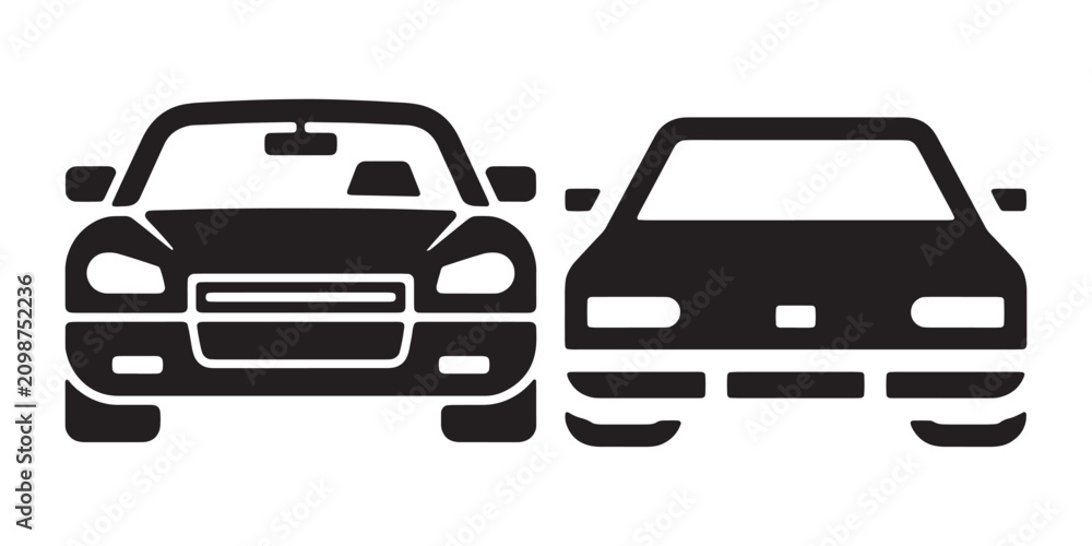 Obraz premium Set of car icons isolated on white background. vector design. modern car and classic car.