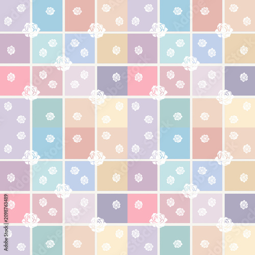 seamless pattern with white flowers 