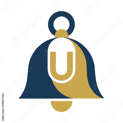 Bell with letter U logo