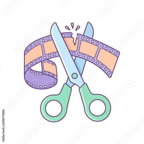 Fényképezés Video Editing Scissors Cutting Film Strip