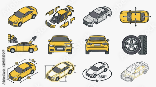 Photos Dynamic Illustrated Guide to Car Design Disassembly and 360 Degree View Analysis