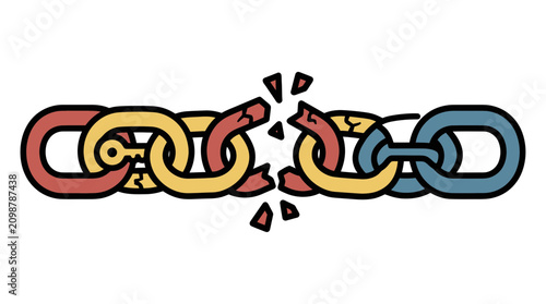 Картината върху платно Broken Chain Link Symbolizing Freedom and Independence