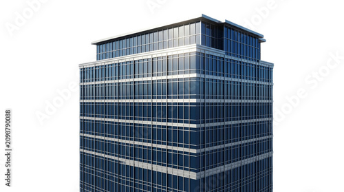 Facade Cutout Modern office building isolated transparent urban highrise cityscape high tower tech company firm exterior for architecture visual concept design asset cutout blue facade skyline