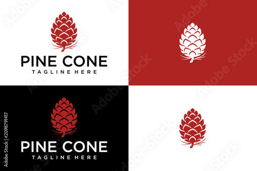 Obraz na płótnie Modern Pine Cone Symbol for Corporate Branding