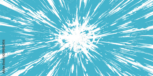 Obraz na plátně Abstract explosion of white lines emanating from a central bright point against