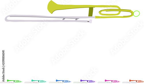 Cuadro en lienzo musician trombone cartoon