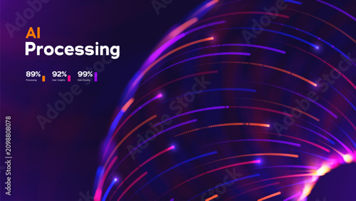 Fotografie Digital Technology Innovation Network Data Computing Platform Creating A Futuristic Background For Data Flow, Digital Innovations, Enterprise Solutions, Cloud Services, And Business Presentations