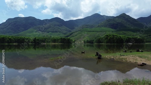 lake in the mountains in Vietnam