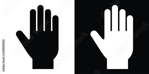 Fotografia Raised hand with wrist icon in black and white styles