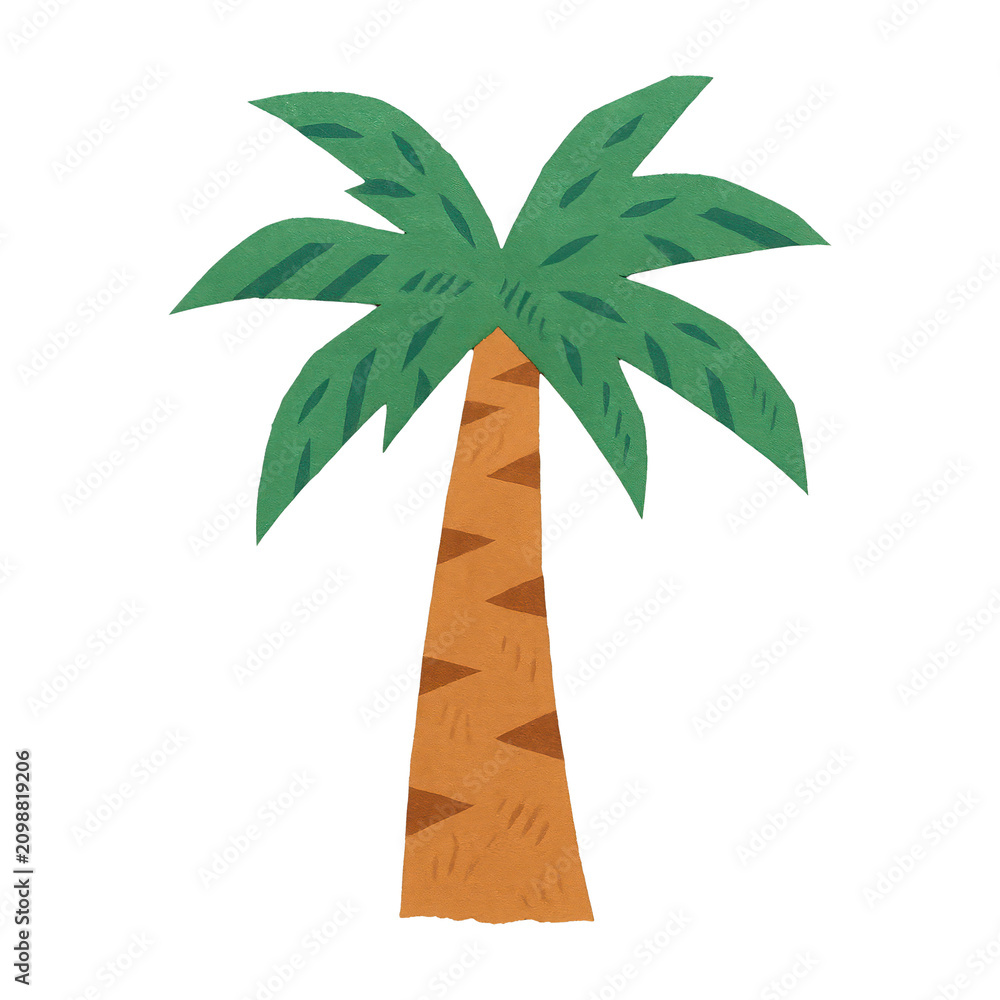 Obraz premium PNG Colorful tropical palm tree illustration.