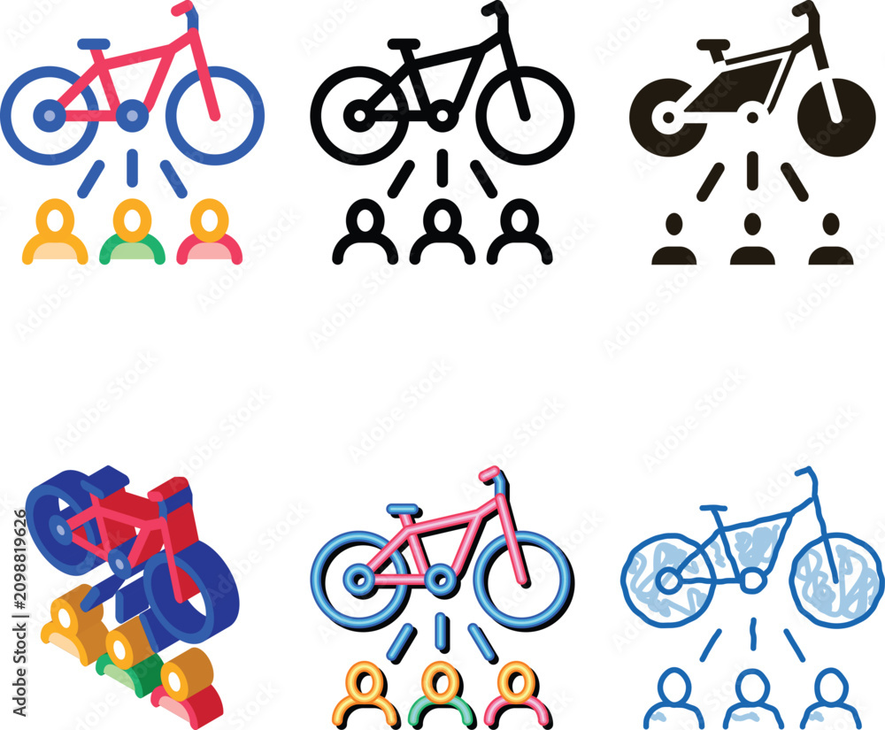 Fototapeta premium applicants for one bike icon vector. stylized applicants for one bike sign. color symbol