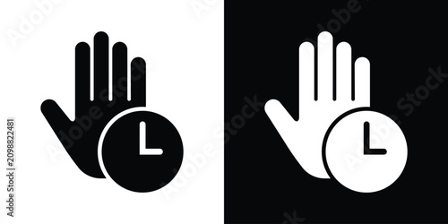Photos Open hand gesture paired with a clock symbol