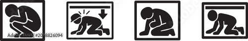 Konstfotografi Confined spaces multipurpose icon set with editable stroke vector for safety, industry and workplaces