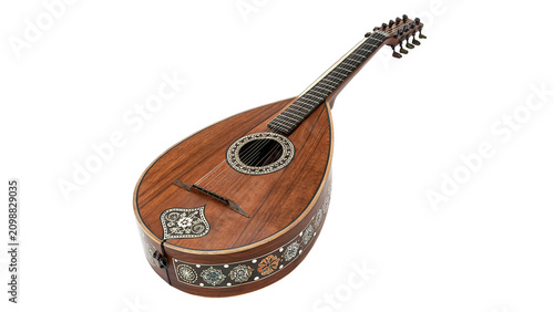Foto Traditional oriental lute musical string instrument oud acoustic folklore asset