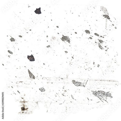 Transparent background texture of a realistic weathered rust stain overlay